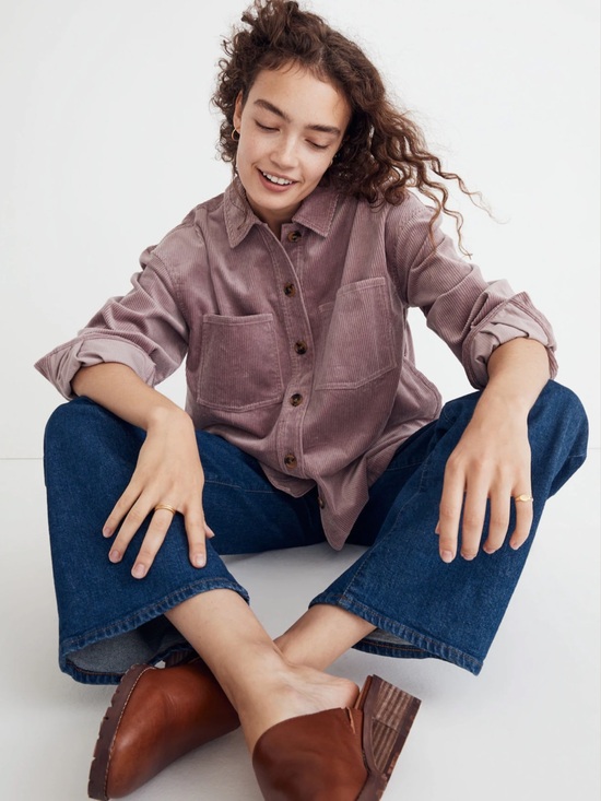 Madewell Jackets & Blazers - Madewell Corduroy Kentwood Oversized Shirt Jacket in Pale Thistle size M